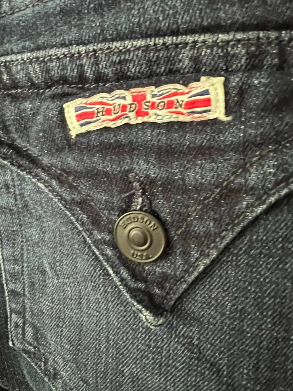 Hudson Signature Bootcut Jeans Sz 30 Dark Wash Long Inseam 33 Flap Pocket - Picture 8 of 14